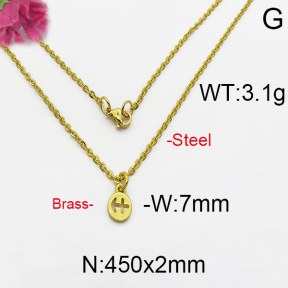 Fashion Brass Necklace  F5N200010vbnb-J125