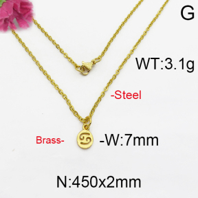 Fashion Brass Necklace  F5N200014vbnb-J125