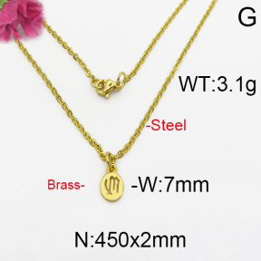 Fashion Brass Necklace  F5N200015vbnb-J125