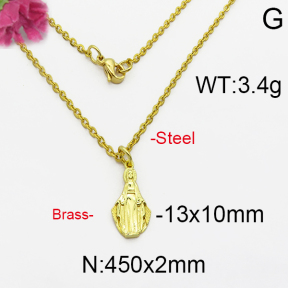 Fashion Brass Necklace  F5N200016bbov-J125