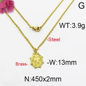Fashion Brass Necklace  F5N200017bbov-J125