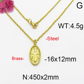 Fashion Brass Necklace  F5N200019vbpb-J125
