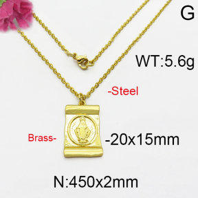 Fashion Brass Necklace  F5N200020bhva-J125