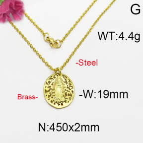 Fashion Brass Necklace  F5N200022bhva-J125