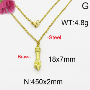 Fashion Brass Necklace  F5N200023bhva-J125