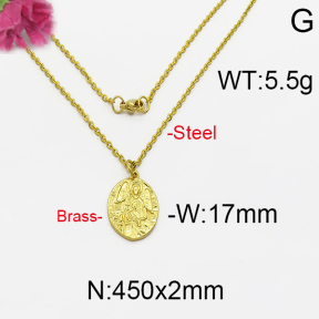 Fashion Brass Necklace  F5N200024vbpb-J125