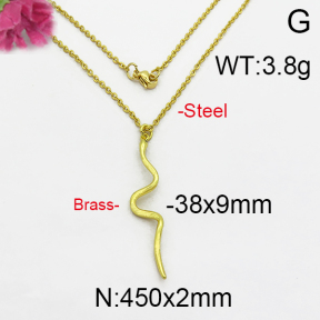 Fashion Brass Necklace  F5N200026bhva-J125
