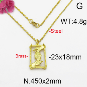 Fashion Brass Necklace  F5N200028bhia-J125