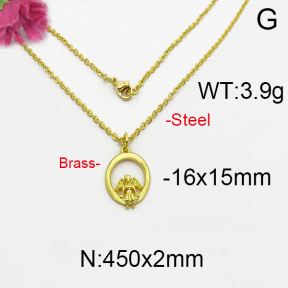 Fashion Brass Necklace  F5N200031vbpb-J125