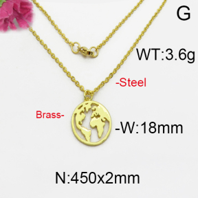 Fashion Brass Necklace  F5N200032bhva-J125