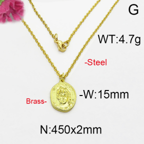 Fashion Brass Necklace  F5N200035bhva-J125