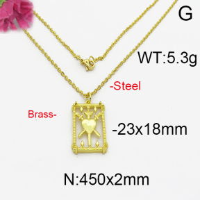 Fashion Brass Necklace  F5N200036bhia-J125