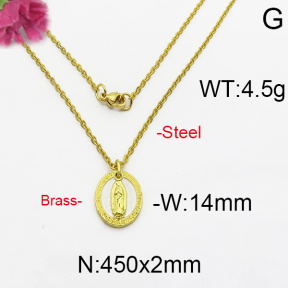 Fashion Brass Necklace  F5N300001bhva-J125