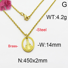 Fashion Brass Necklace  F5N300002bhva-J125