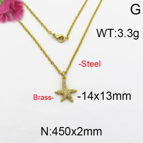 Fashion Brass Necklace  F5N400002bhva-J125