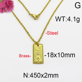 Fashion Brass Necklace  F5N400003vbpb-J125