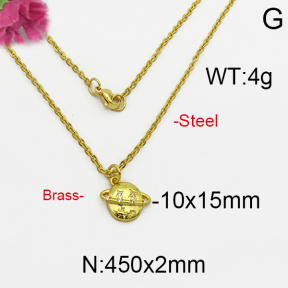 Fashion Brass Necklace  F5N400011vbpb-J125