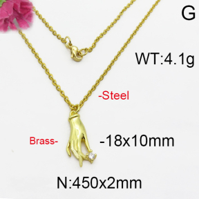 Fashion Brass Necklace  F5N400017vbpb-J125
