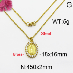 Fashion Brass Necklace  F5N400018bhia-J125