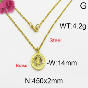 Fashion Brass Necklace  F5N400019bhia-J125