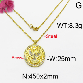 Fashion Brass Necklace  F5N400022vhmv-J125