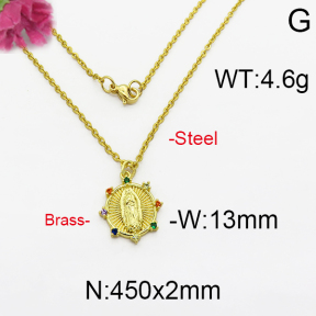 Fashion Brass Necklace  F5N400024bhia-J125