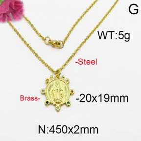 Fashion Brass Necklace  F5N400025bhia-J125