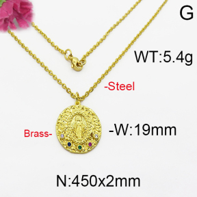 Fashion Brass Necklace  F5N400027bhia-J125