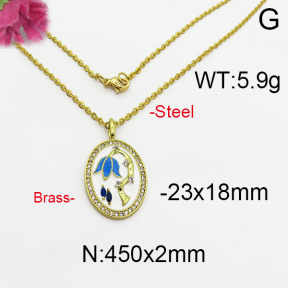 Fashion Brass Necklace  F5N400036vhmv-J125