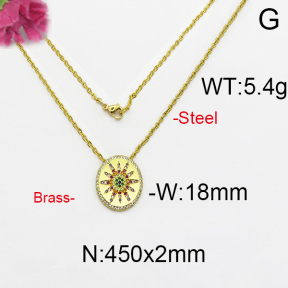 Fashion Brass Necklace  F5N400037vhkb-J125