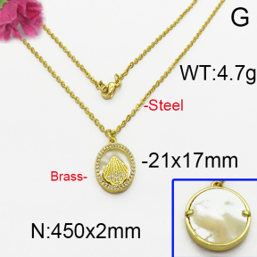 Fashion Brass Necklace  F5N400041vhmv-J125
