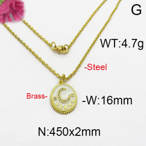 Fashion Brass Necklace  F5N400044vhkb-J125