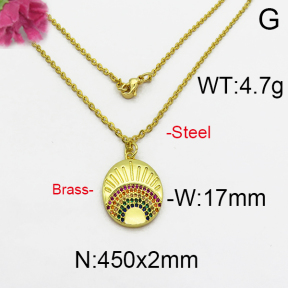 Fashion Brass Necklace  F5N400045vhkb-J125