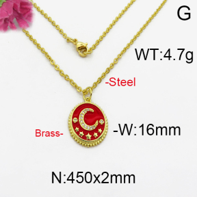 Fashion Brass Necklace  F5N400046vhkb-J125