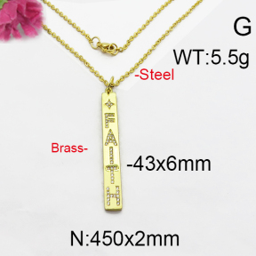 Fashion Brass Necklace  F5N400048vhkb-J125