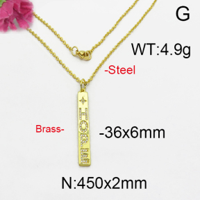 Fashion Brass Necklace  F5N400051vhkb-J125