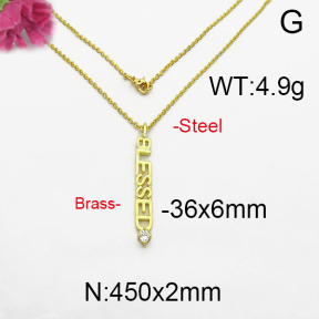 Fashion Brass Necklace  F5N400053vhha-J125
