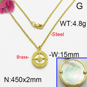 Fashion Brass Necklace  F5N400054vhkb-J125