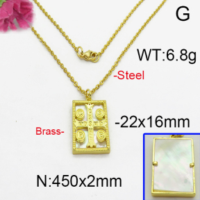 Fashion Brass Necklace  F5N400056vhmv-J125