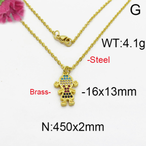 Fashion Brass Necklace  F5N400057vhha-J125