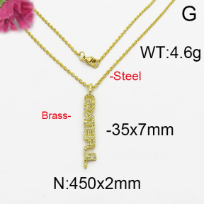 Fashion Brass Necklace  F5N400059vhkb-J125