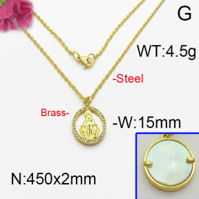 Fashion Brass Necklace  F5N400061vhkb-J125