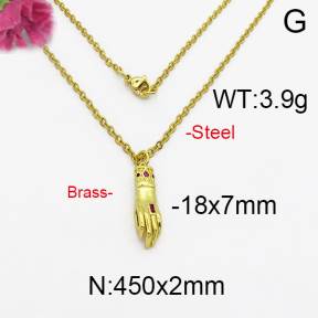 Fashion Brass Necklace  F5N400063bhia-J125