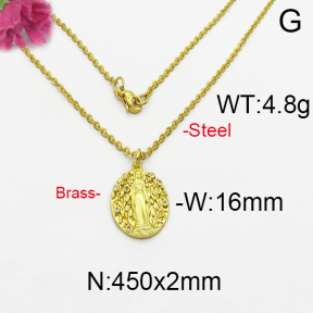 Fashion Brass Necklace  F5N400064bhva-J125