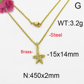 Fashion Brass Necklace  F5N400065bhva-J125