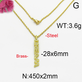 Fashion Brass Necklace  F5N400068bhia-J125