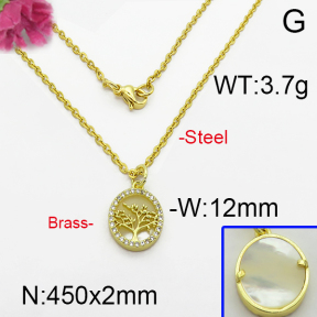 Fashion Brass Necklace  F5N400071bhia-J125