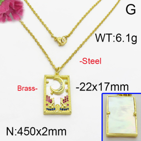 Fashion Brass Necklace  F5N400072vhov-J125