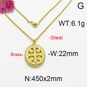 Fashion Brass Necklace  F5N400073vhkb-J125