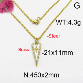 Fashion Brass Necklace  F5N400074vhkb-J125